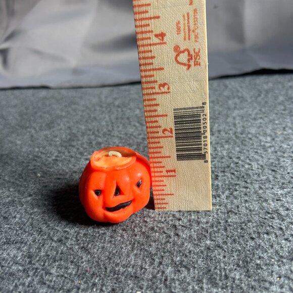 VINTAGE HALLOWEEN GURLEY PUMPKIN JACK O LANTERN UNUSED CANDLE - Picture 3 of 9
